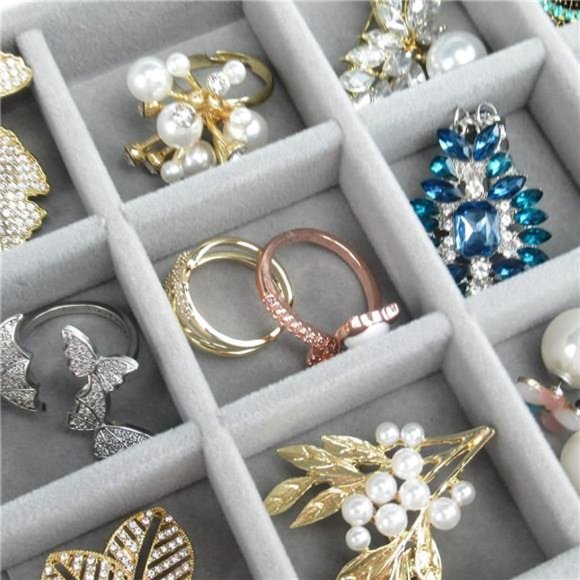 Jewelry Box with 5 Drawers, Clear Earring Storage Organizer Display Case - Picture 6 of 6